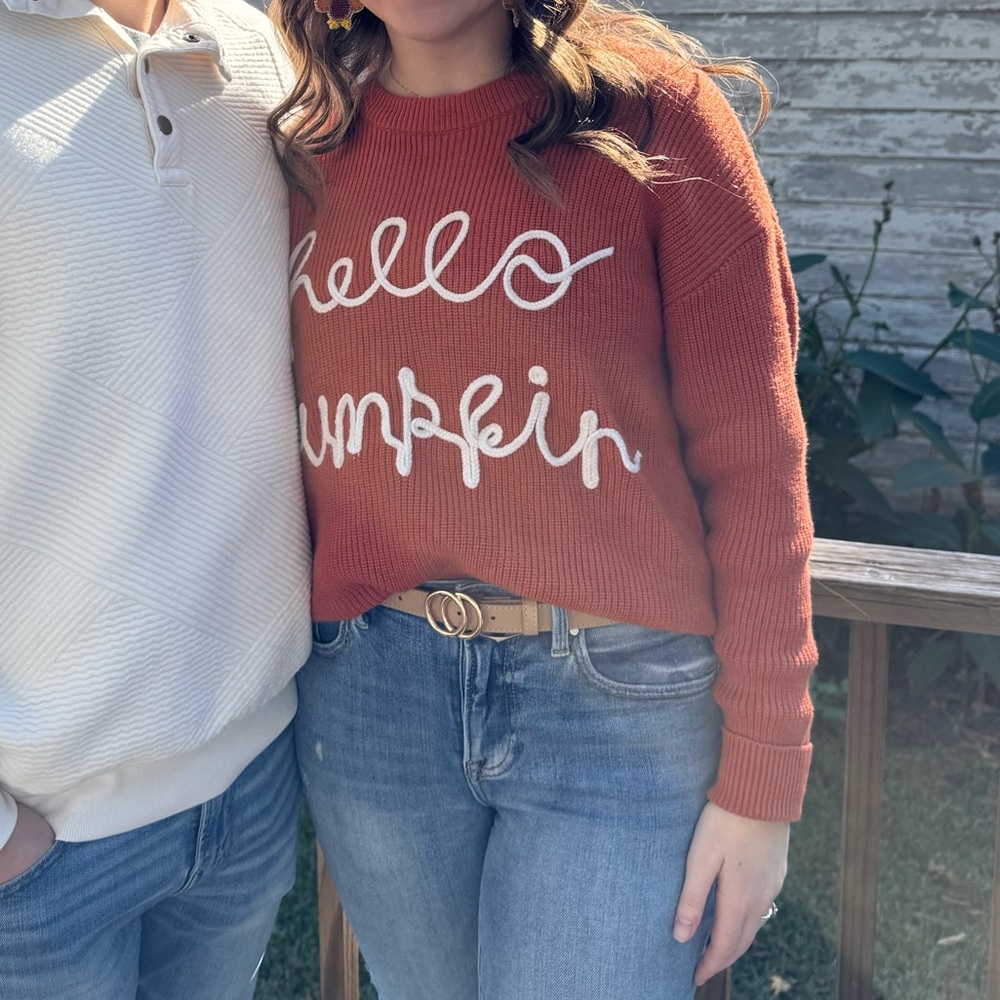 Women's Orange Crewneck Sweater